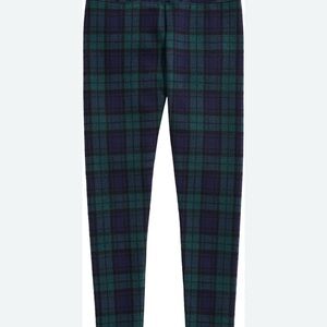 Vineyard Vines Kids Plaid Leggings - Navy and Green black watch
